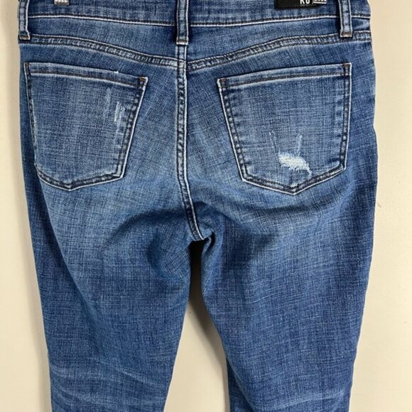 Kut From The Kloth Mid Rise Medium Wash Slim Boyfriend Jeans Size 6 Distressed - Picture 4 of 12